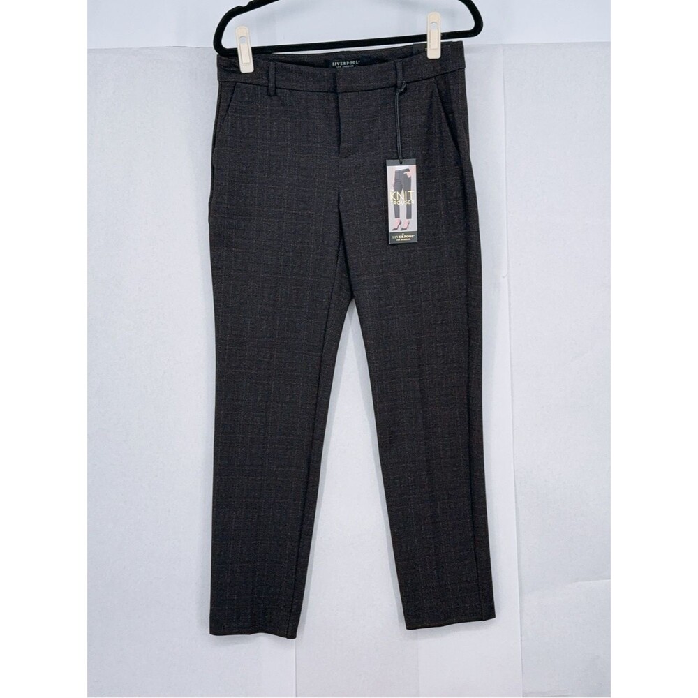 liverpool rene straight leg printed pant brown NWT SIZE 6